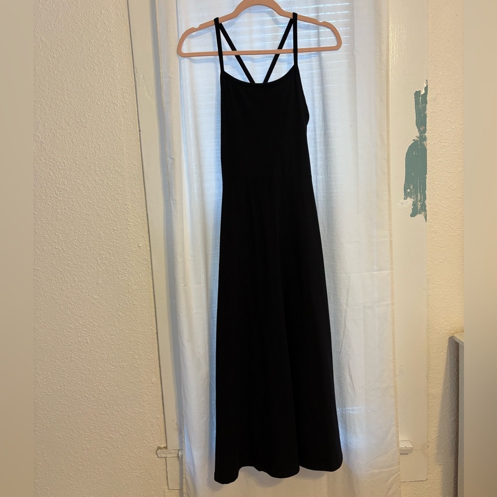Pact Fit & Flare Midi Dress in Black; Organic Cotton - Picture 3 of 7